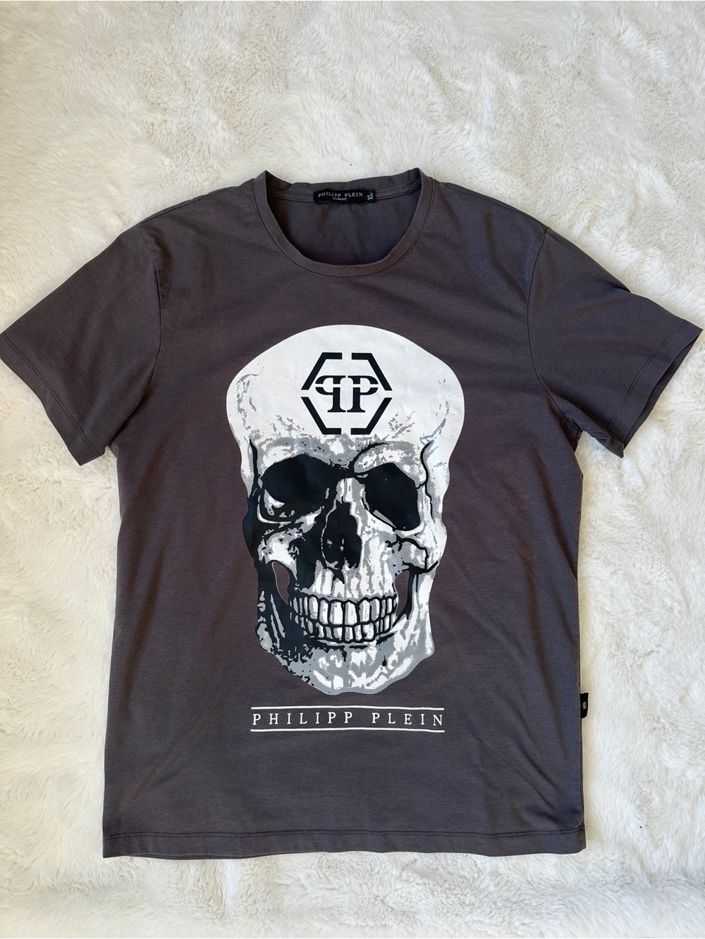 🔥Philipp Plein Men’s Skull Graphic T-Shirt — Dark Gray XL